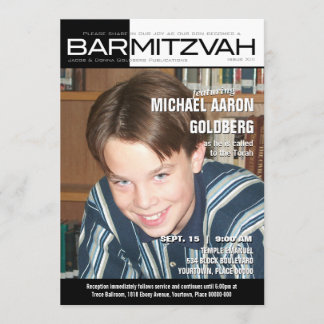Zwart-witte balk Mitzvah Magazine Kaart