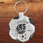 Zwart-witte ⚽ Ball Sport Sleutelhanger (Achterkant)