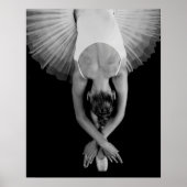 Zwart-witte ballerina art afdrukken poster (Voorkant)