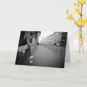 Zwart-witte Ballerina Kaart (Gele Bloem)