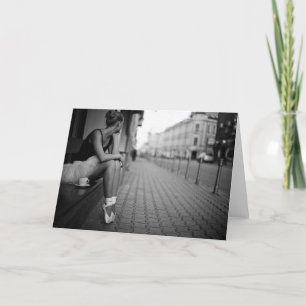 Zwart-witte Ballerina Kaart
