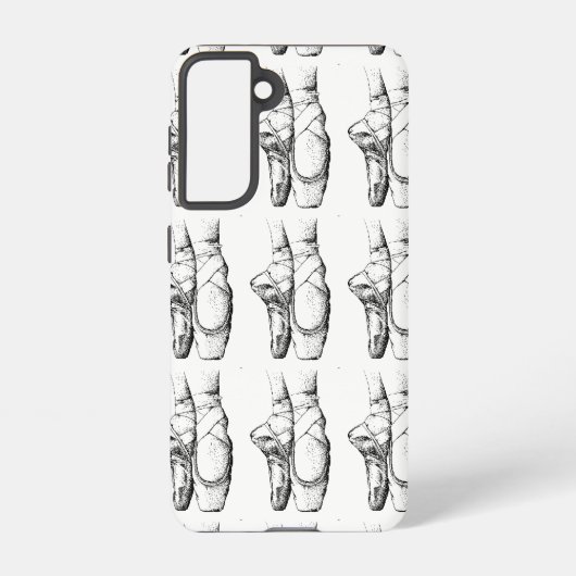 Zwart-witte balletschoenen samsung galaxy hoesje (Achterkant)