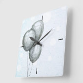 Zwart-witte ballonnen vierkante muurklok klok (Hoek)