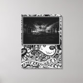 Zwart-witte balzaal canvas afdruk (Voorkant)