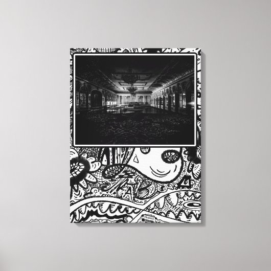 Zwart-witte balzaal canvas afdruk (Voorkant)