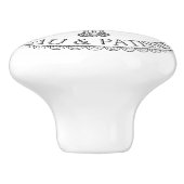 Zwart-witte  bankbakkerij keramische knop (Zijkant)