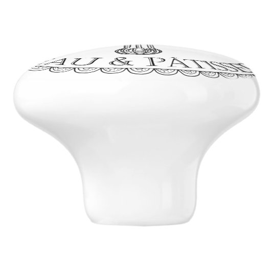 Zwart-witte  bankbakkerij keramische knop (Zijkant)