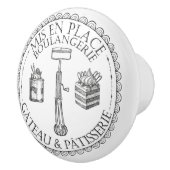 Zwart-witte  bankbakkerij keramische knop (Rechts)