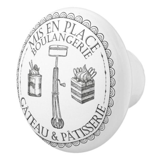 Zwart-witte bankbakkerij keramische knop (Rechts)