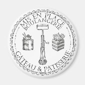 Zwart-witte  bankbakkerij magneet (Voorkant)