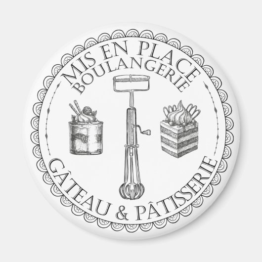 Zwart-witte bankbakkerij magneet (Voorkant)