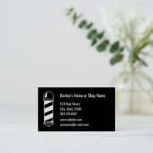 Zwart-witte Barber met 2 ronde Sjablonen korting o Visitekaartje (Staand voorkant)