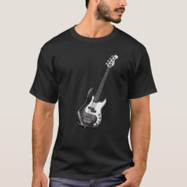 Zwart Witte Basgitaar Vintage Muziekt-shirt Cadeau T-shirt
