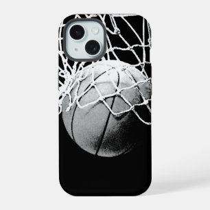 Zwart Witte Basketbal iPhone 15 Case