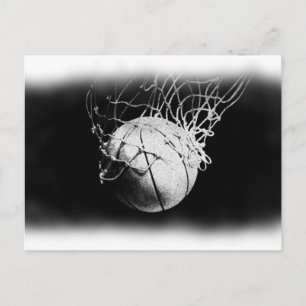 Zwart-witte Basketball Art Briefkaart