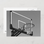 Zwart-witte Basketball-hoop Briefkaart (Voorkant / Achterkant)