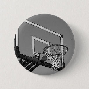 Zwart-witte Basketball-hoop Ronde Button 5,7 Cm