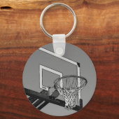 Zwart-witte Basketball-hoop Sleutelhanger (Voorkant)