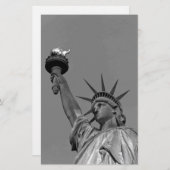 Zwart & Witte Beeld van de Vrijheid New York Briefpapier (Voorkant / Achterkant)