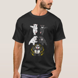Zwart-Witte Beer in Panda Fusie T-shirt