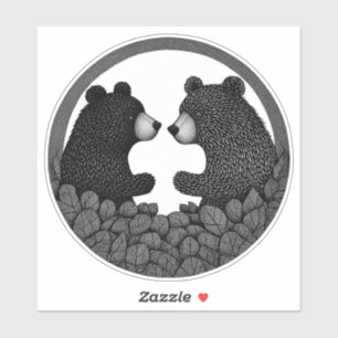 Zwart-witte beren sticker