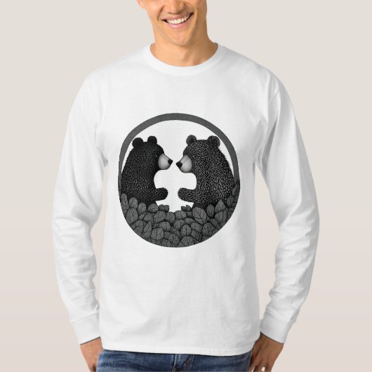 Zwart-witte beren t-shirt (Voorkant)