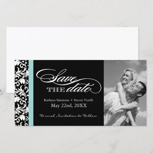 Zwart-witte beschadiging Opslaan Datum Save The Date (Voorkant / Achterkant)