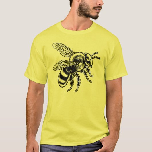 Zwart-Witte Bij T-shirt (Voorkant)
