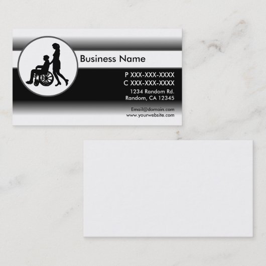 Zwart witte bijlevende visitekaartjes (Voorkant / Achterkant)