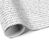 Zwart Witte Binaire Streep Cadeaupapier (Rol Hoek)