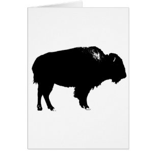 Zwart-witte bizon buffalo Silhouette Pop Art