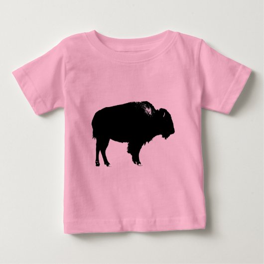 Zwart-witte bizon buffalo Silhouette Pop Art (Voorkant)