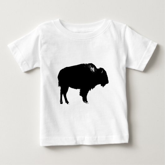 Zwart-witte bizon buffalo Silhouette Pop Art (Voorkant)