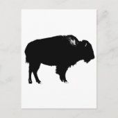 Zwart-witte bizon buffalo Silhouette Pop Art Briefkaart (Voorkant)