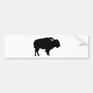 Zwart-witte bizon buffalo Silhouette Pop Art Bumpersticker