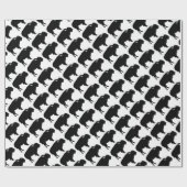 Zwart-witte bizon buffalo Silhouette Pop Art Cadeaupapier (Vlak)