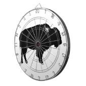 Zwart-witte bizon buffalo Silhouette Pop Art Dartbord (Voorkant Rechts)