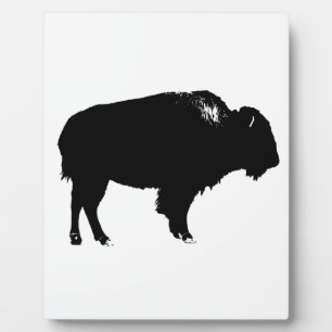 Zwart-witte bizon buffalo Silhouette Pop Art Fotoplaat