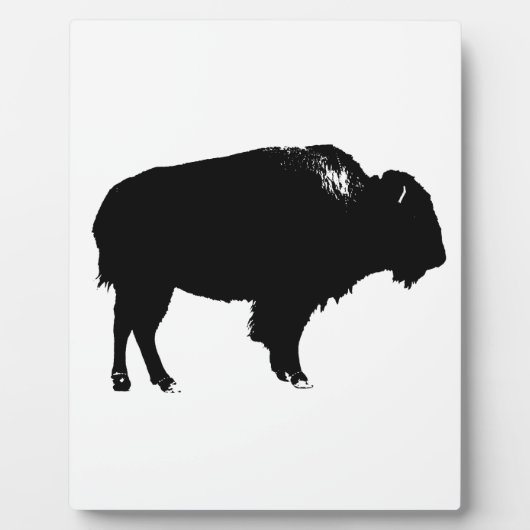 Zwart-witte bizon buffalo Silhouette Pop Art Fotoplaat (Voorkant)