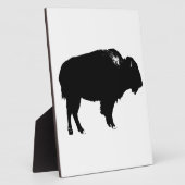Zwart-witte bizon buffalo Silhouette Pop Art Fotoplaat (Zijkant)