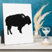 Zwart-witte bizon buffalo Silhouette Pop Art Fotoplaat (Zijkant)