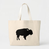 Zwart-witte bizon buffalo Silhouette Pop Art Grote Tote Bag (Voorkant)