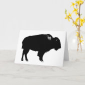 Zwart-witte bizon buffalo Silhouette Pop Art Kaart (Gele Bloem)