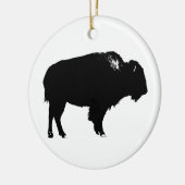 Zwart-witte bizon buffalo Silhouette Pop Art Keramisch Ornament (Links)