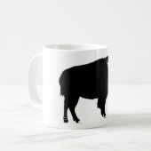 Zwart-witte bizon buffalo Silhouette Pop Art Koffiemok (Voorkant links)