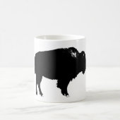 Zwart-witte bizon buffalo Silhouette Pop Art Koffiemok (Center)