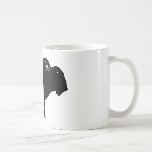 Zwart-witte bizon buffalo Silhouette Pop Art Koffiemok (Rechts)