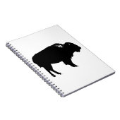 Zwart-witte bizon buffalo Silhouette Pop Art Notitieboek (Rechterzijde)