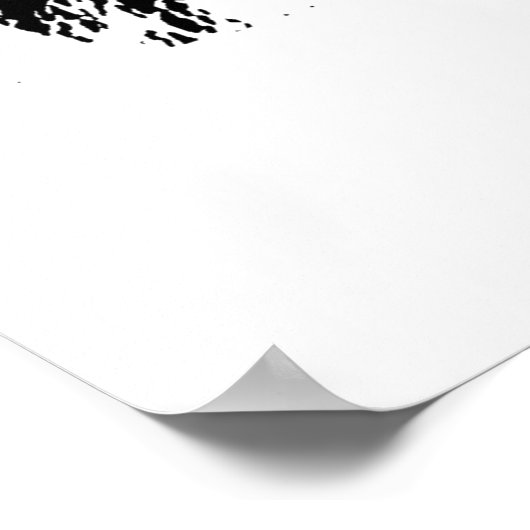 Zwart-witte bizon buffalo Silhouette Pop Art Poster (Hoek)