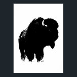 Zwart-witte bizon buffalo Silhouette Pop Art Poster<br><div class="desc">Iconisch-Amerikaanse West Historische Afbeeldingen - Buffalo Fotografie Kunstwerk</div>